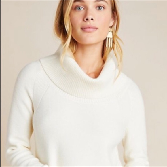 Anthropologie Sweaters | Anthropologie Cream Knit Cowl Neck Sweater Size XL | Color: Cream | Size: XL | Pm-98683229's Closet